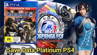 PS4 Earth Defense Force 41 Save Data Platinum PS4 Hen [upl. by Vtarj362]