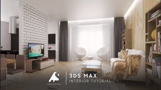 3D Max Interior Design Modeling Tutorial Vray  PhotoshopCameraRaw HD [upl. by Manvil]