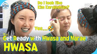 CC HWASA gave Narae the Kim Kardashian Makeup💄 HWASA NARAE [upl. by Uriel931]