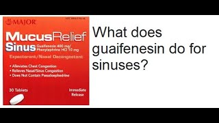 What does guaifenesin do for sinuses [upl. by Mart]