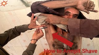 ASMR How To Armpit Relaxing Shaving Underarm Shaving desi armpit shaving🪒🪒 [upl. by Papst]