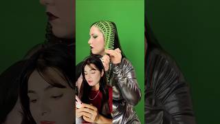 Metallic hair 😘 how many pieces did i use hairstyle hairtutorial youtubeshorts shorts tutorial [upl. by Aikit]