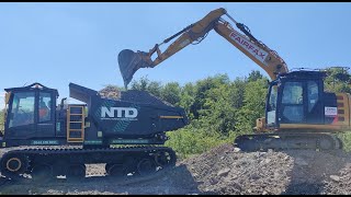 Panther T14R Tracked Dumper and CAT 313 [upl. by Aiciram45]