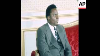 SYND 14 4 77 PRESIDENT DESTAING MEETS RWANDA PRESIDENT HABYARIMANA [upl. by Harriett]