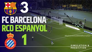 BARCELONA 31 ESPANYOL • Highlights • La Liga 2425  SimulationRecreation [upl. by Julian]