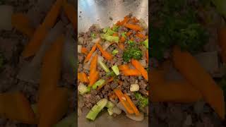 Ground beef with broccoli and carrots in a homemade teriyaki sauce youtubeshorts teriyakisauce [upl. by Nilauqcaj325]