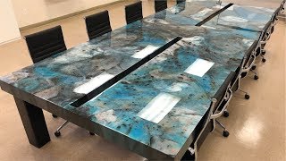 14ft Custom Made Conference Table  Metallic Epoxy [upl. by Sivaj]