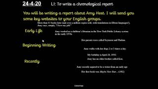 Writing a Chronological Report  24th April [upl. by Gibbie67]