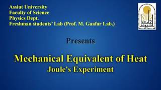 Mechanical equivalent of heat joules experiment [upl. by Ayadahs]