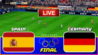 GERMANY vs SPAIN  Paris Olympic Games 2024  WOMENS Gold Medal Match  Football Match  PES 21 [upl. by Jocelyn456]