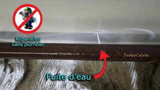 Réparation dune fuite deau en 2 minutes chrono  sur tuyau en cuivre Collier Gebo [upl. by Asserac]