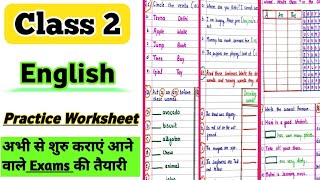 Class 2nd English WorksheetClass 2 English Test Paper English Grammar  Class 2 First Unit Test [upl. by Blasius184]