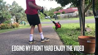 Edging my front yard with my Ozito 18v grass trimmer [upl. by Otsedom]