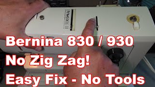 No Zig Zag Bernina 830 and 930  Common Problem  Simple Fix  No Tools Required [upl. by Camile]