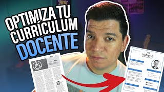 ¿Cómo preparar el CURRÍCULUM VITAE PERFECTO para un MAESTRO [upl. by Sathrum209]