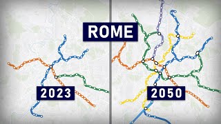 Evolution of the Rome Metro 19552050 geographic map [upl. by Damalis]