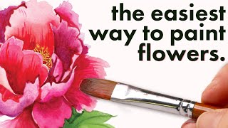 How I make painting watercolor flowers easy [upl. by Lim]