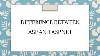 Difference between ASP and ASPNET BY Pratistha Sharma  Lecturer GPC Tonk [upl. by Oira432]