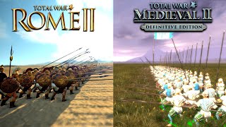 Pikemen in Medieval II vs Rome II Total War [upl. by Ennaer399]