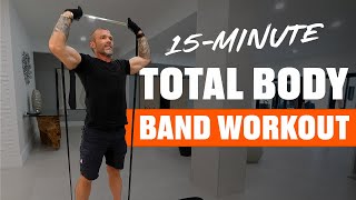 Get in Shape Anywhere 15Minute Total Body Resistance Band Workout [upl. by Otrebide]