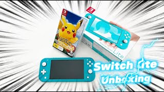 Nintendo Switch Lite Console Unboxing  Pokemon lets go pikachu Test [upl. by Claman297]