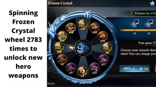 Spinning Frozen crystal wheel 2783 times to unlock new hero weapons  King of Avalon [upl. by Nomal]