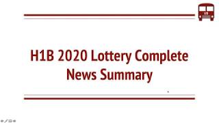 H1B 2020 Lottery Completed 201K Petitions Filed with USCIS Summary [upl. by Lev136]