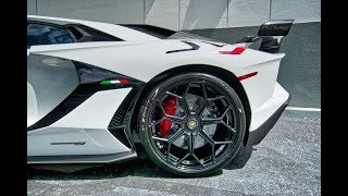 Lamborghini Aventador SVJ 759hp WHITE BEAST Start up Drive Interior Exterior at Lamborghini Miami [upl. by Tnecnivleahcim427]