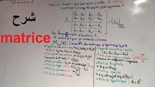 les matrices Définitionsmatrice symétrique identité diagonale Algebre partie 1 [upl. by Mireielle310]