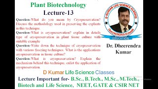 Cryopreservation the methodology used in preserving the explants in technique by Dheerendra Kumar [upl. by Crean614]