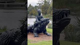 Statue of alien riding an alligator in Statue garden at City Park in New Orleans neworleans gator [upl. by Bran]