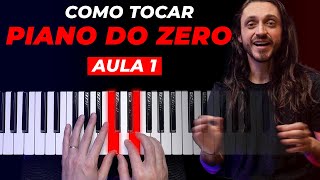 Como tocar Piano Fácil Aula 1 para Iniciantes com PDF [upl. by Sophy]