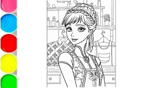 Anna Frozen Princess drawing Disney princess elsa anna Elsa Anna movie in Hindi [upl. by Jennica]