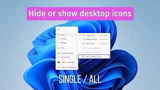 Hide Single or All Desktop Icons  Windows 10 and 11 [upl. by Nellie772]