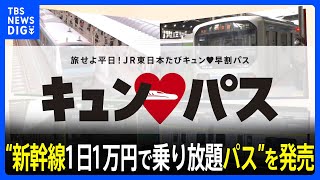 JR東日本 平日限定“新幹線1万円乗り放題パス”を発売！専門家がオススメする旅行プランとは？｜TBS NEWS DIG [upl. by Bernadine]