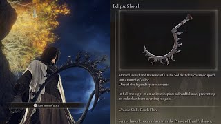 Elden Ring Legendary Eclipse Shotel Location and Move Set Demonstration Death Enchanted Curved Sword [upl. by Henning]