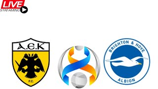 AEK Athens vs Brighton amp Hove Albion  Europa League Grp B Round 5 LIVEFOOTBALLWATCHALONG [upl. by Niarda]