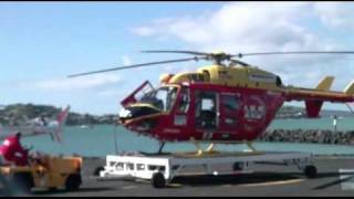 Westpac Rescue 1 and 2 Mechanics Bay Auckland BK117 Bolkov Kawasaki 117 Helicopter [upl. by Guildroy]