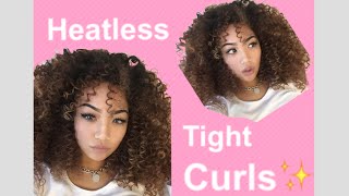 HEATLESS TIGHT STRAW CURLS TUTORIAL  ELLIENA ROSE ANNE [upl. by Bidle]