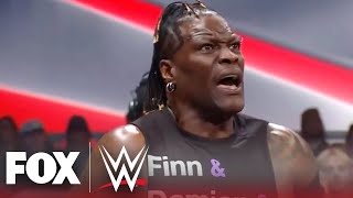 RTruth gets confused battling Finn Bálor Damian Priest with The Miz on Monday Night Raw [upl. by Malamud]