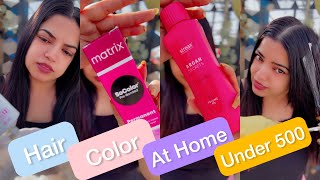 How to color you hair at home Under 500  Martix hair color review  Streax Developer [upl. by Worden]