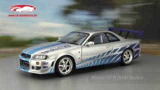 ckmodelcarsvideo Nissan Skyline GT R R34 Fast and Furious Greenlight [upl. by Anilatsyrc89]