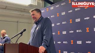 No 23 Illinois 38 Northwestern 28  Illini Head Coach Bret Bielema PostGame Media Conference [upl. by Kancler]