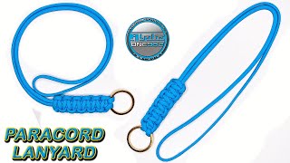 Fast and Easy Paracord Lanyard Neck  Keychain  Knife  Cobra Knot Tutorial DIY [upl. by Ahsimit]