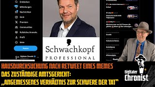 Hausdurchsuchung nach Retweet eines Memes  „angemessenes Verhältnis zur Schwere der Tat“ [upl. by Tann159]