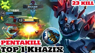 Wild Rift Khazix  Top 1 Khazix pentakill Gameplay Rank Season 14 [upl. by Niccolo]