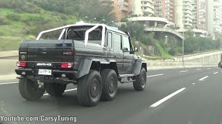 Brabus Mercedes G63 AMG 6x6 700 on the Street  Acceleration Sounds [upl. by Enihpad]