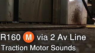 Alstom ONIX Traction Motor Sounds on an R160 M train Long [upl. by Mcmath]