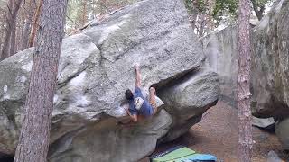 Fontainebleau Bouldering Quartier Latin 7a Ankur [upl. by Eiramanel918]