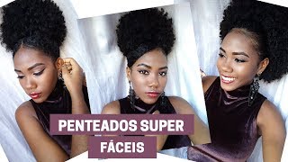 3 PENTEADOS PARA CABELO CRESPOCACHEADO SUPER FÁCEIS  Andreza Siltos ♥ [upl. by Cired]